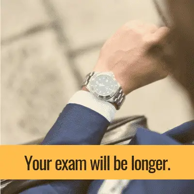Wristwatch: the exam runs longer with the essay
